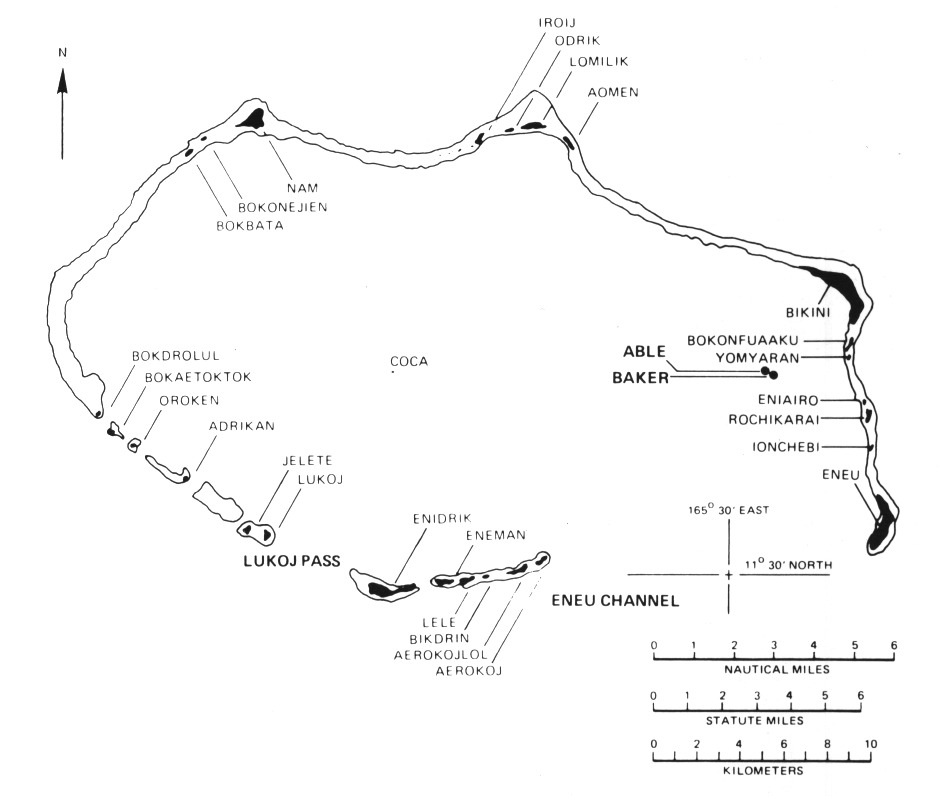 bikini atoll bomb test. Bikini Atoll: Larger map