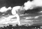 Ivy King mushroom cloud in black and white